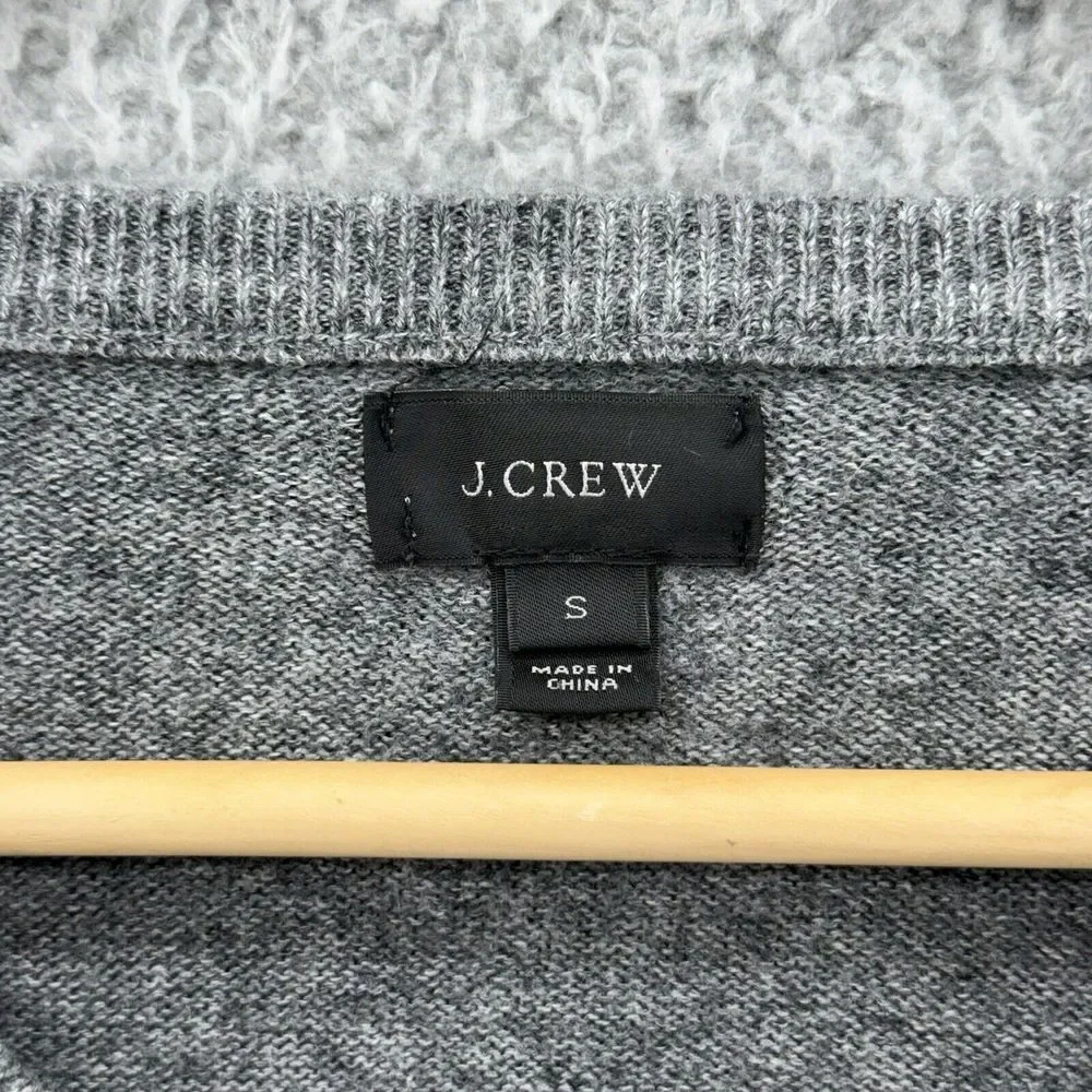 J Crew Sweater Mens S Interstellar Gray V-Neck Pullover Sweatshirt Casual Cotton